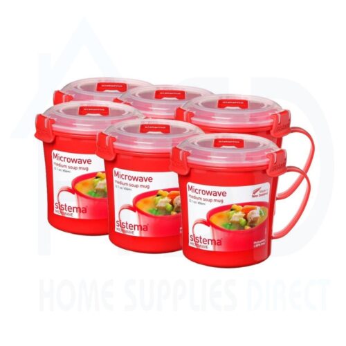 Sistema Microwave (6 Packs) Medium Soup Mug - 656ml | BPA-Free Plastic 5 Sistema Microwave (6 Packs) Medium Soup Mug – 656ml | BPA-Free Plastic