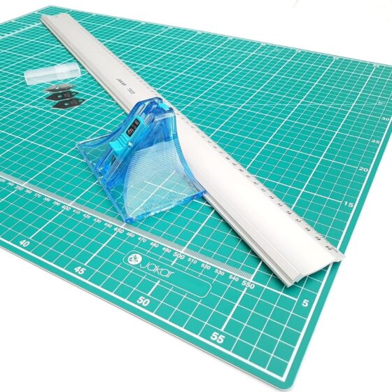 Jakar A3 Cutting Mat & 40cm Aluminium Guide Ruler Set With Mount Cutter