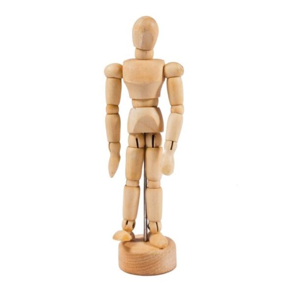 Item0-6wCAmd.jpg Jakar Wooden Male Manikin – 4.5.5″ (11cm) Fully Articulated Movable Artist Model for Sketching & Anatomy Study (9009)