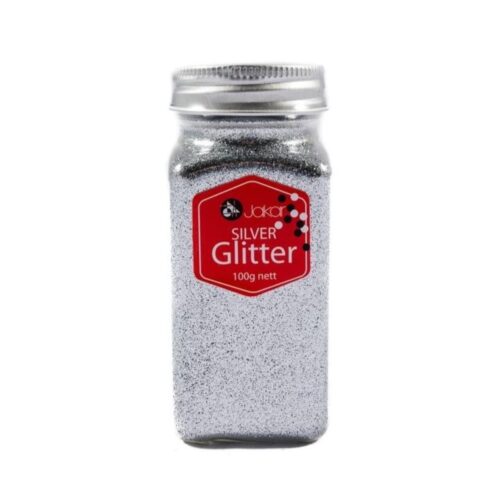 Jakar Glitter Fine, Silver, 100G Square Jar
