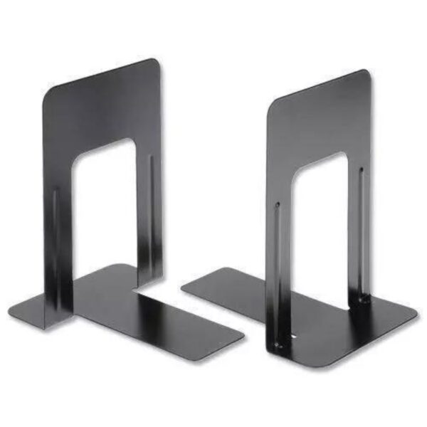 Item0-769Avb.jpg Heavy Duty (1 Pair) Black Decorative Metal Bookends with Non-Slip Rubber Pad for Decor, Home, Office, Library, School, Gift