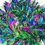Chunky Aqua Cerise Green Tinsel Garland – Perfect for Christmas & Party Decorations