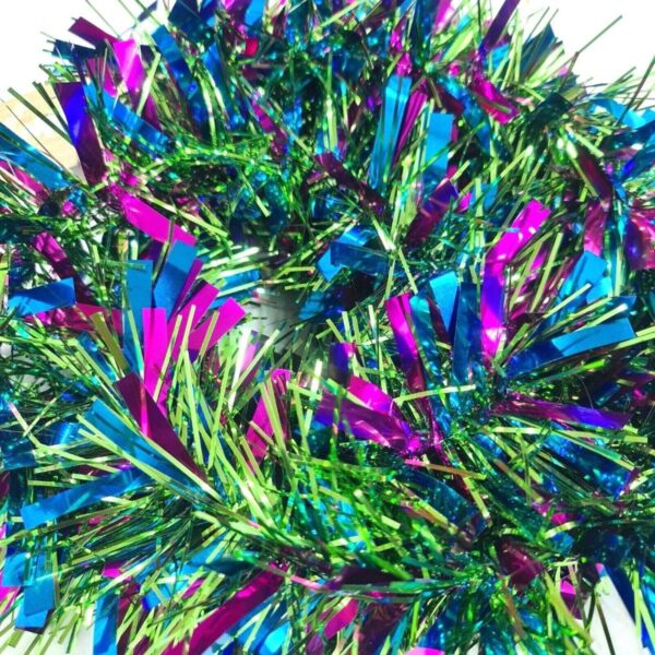 Item0-9ZYIkL.jpg Chunky Aqua Cerise Green Tinsel Garland – Perfect for Christmas & Party Decorations