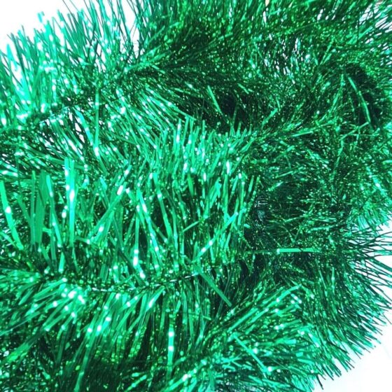 Fine Green Tinsel Garland – Perfect for Christmas & Party Decorations