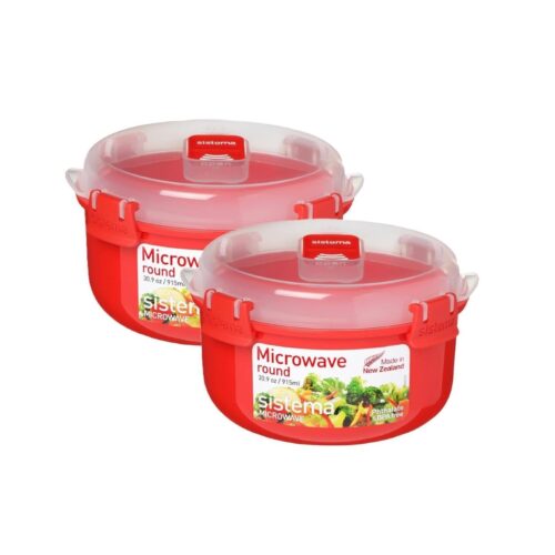 Sistema Microwave (6 Packs) Round Bowl – 915ml | BPA-Free Plastic