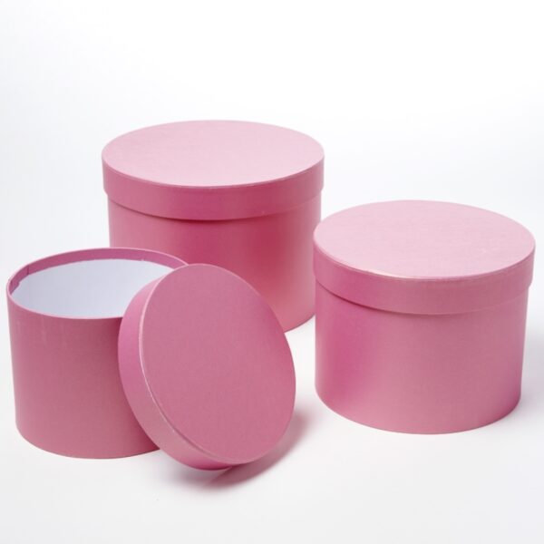 Item0-EfSfW1.jpg Oasis Round Strong Pink Hat Boxes Set of 3 – Strong, Waterproof & Recyclable for Floristry Art & Crafts