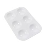 Jakar White Plastic Rectangular Palette – 13 x 9 x 1cm (6607) with 6 Wells for Paint Mixing