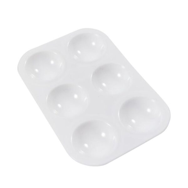 Item0-F7s6ik.jpg Jakar White Plastic Rectangular Palette – 13 x 9 x 1cm (6607) with 6 Wells for Paint Mixing