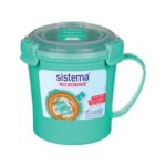 Sistema Microwave Turquoise Medium Soup Mug – 656ml | BPA-Free, Durable, Microwave-Safe and Eco-Friendly