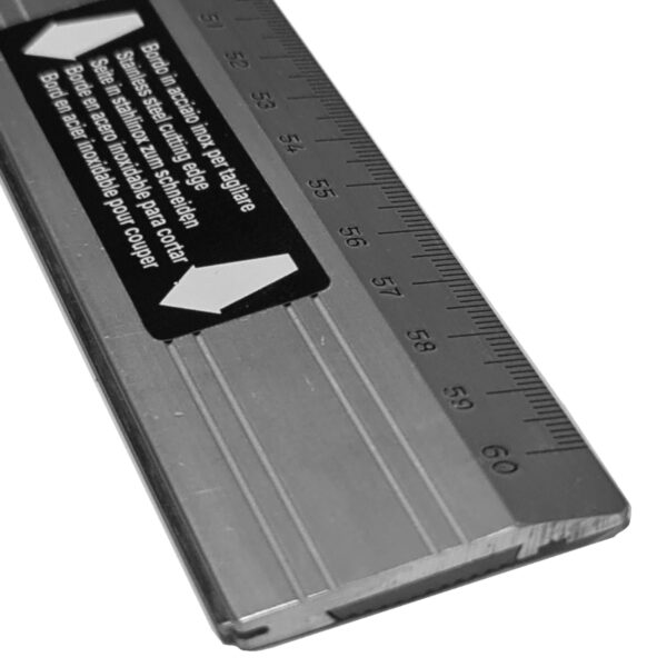 Jakar Aluminium Cutting Ruler 60cm Etched – Stainless Steel Cutting Edge (3088), mm/cm Markings, Rubber Grip & Hanging Hole for Durable Precision in Technical Drawing, Craft & Office Use