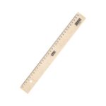 Jakar Natural Beechwood Ruler, Untreated, With Metal Insert, Printed With mm/cm 30cm, Free Of Any Toxins