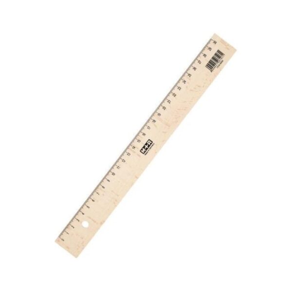 Item0-GzDDaN.jpg Jakar Natural Beechwood Ruler, Untreated, With Metal Insert, Printed With mm/cm 30cm, Free Of Any Toxins