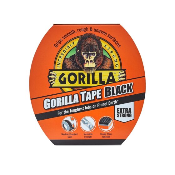 Gorilla Tape Black 48mm x 11M – Extra Strong, Weather-Resistant Duct Tape for Indoor and Outdoor Use