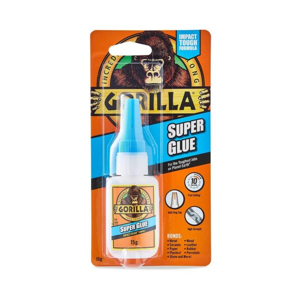 Item0-Jd30UD.jpg Gorilla Super Glue Liquid 15g – Fast-Setting, Impact-Resistant Adhesive with Anti-Clog Cap