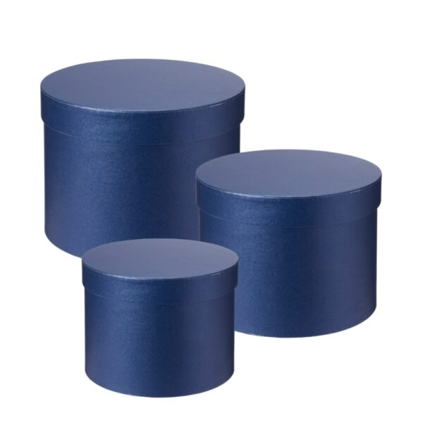 Item0-K3C7cA.jpg Oasis Round Navy Hat Boxes Set of 3 – Strong, Waterproof & Recyclable for Floristry Art & Crafts