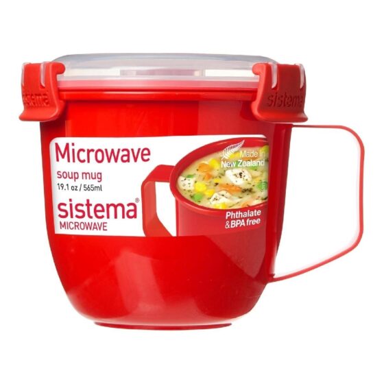 Sistema 656ml Soup Mug + 850ml Breakfast Bowl for Microwave Use | BPA-Free Plastic