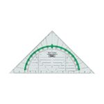 Jakar Green Line Geometric Set Square/Protractor, Two-Way Scale, Bio Material With A Biobased Carbon Content Of More Than 80%, Clear, 16cm