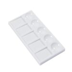 Jakar White Plastic Rectangular Palette – 21 x 10.5 x 1.4cm (6602) with 10 Wells, Slantwell Design for Watercolors & Gouache