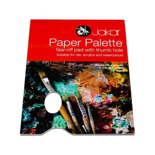 Jakar Paper Palette With 36 Sheets, Wax Coated Paper With Thumb Hole, Suitable For Oils, Acrylics, Watercolours, 9” X 12”(22.9 X 30.5cm) 65G/M2