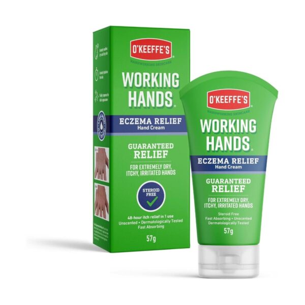 O’Keeffe’s Working Hands Eczema Relief Hand Cream 57g – Soothing Moisturizer for Dry, Itchy, Irritated Skin