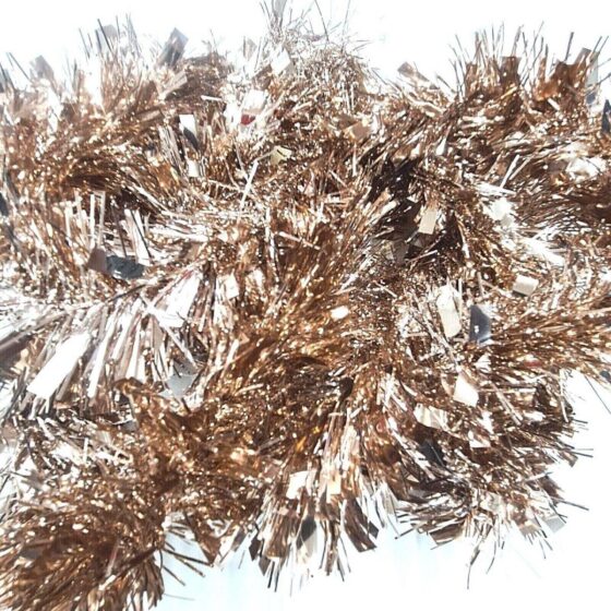Chunky Rose Gold Tinsel Garland – Perfect for Christmas & Party Decorations