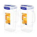 Sistema (4 Packs) Klip It Plus Juice Jug Air tight Leak Proof 2L | BPA-Free Plastic