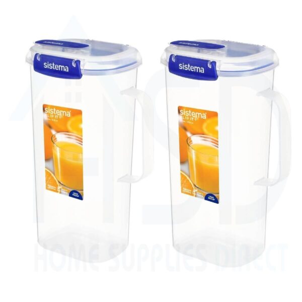 Item0-P2IA0P.jpg Sistema (4 Packs) Klip It Plus Juice Jug Air tight Leak Proof 2L | BPA-Free Plastic