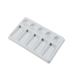 Jakar White Plastic Rectangular Palette – 19.5 x 12 x 1.5cm (6604) with 10 Wells (5 Oblong & 5 Round) for Painting & Mixing