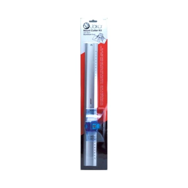 Item0-QZm4r0.jpg Jakar Mount Cutter Kit Including 45° & 90° Mount Cutter With 40cm Aluminium Ruler (Spare Blade Ref 7347-B) Hanging Pack