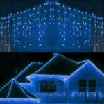 200 LED Blue & White Icicle Lights (3.9m) – Battery Fairy Lights for Christmas, Weddings, and Home Decor