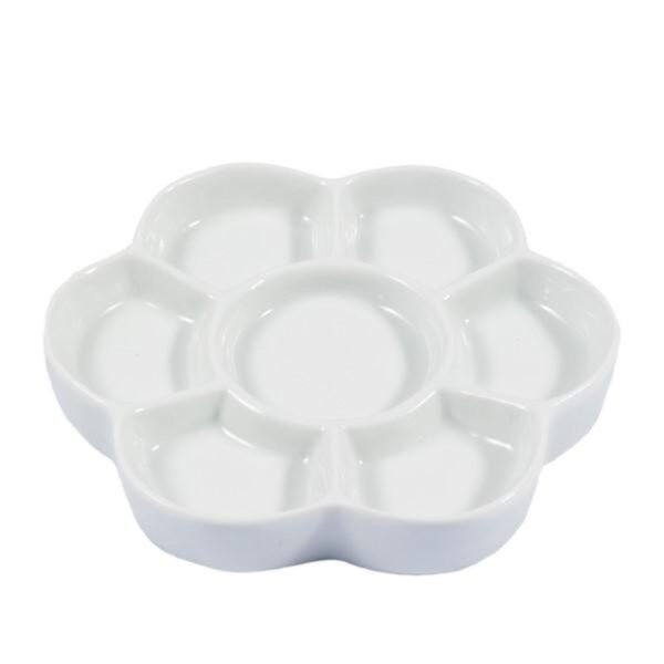 Item0-Rg58zr.jpg Jakar Palette, Porcelain, 6”/15cm Diameter, 7 Well, Flower Shaped, Individually Boxed