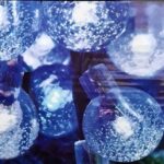 30 LED Blue & White Crystal Ball Lights (8m) – Solar Power Lights for Christmas, Weddings, and Home Decor