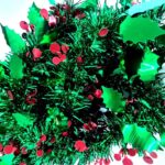 Chunky Holly Tinsel Garland – Perfect for Christmas & Party Decorations