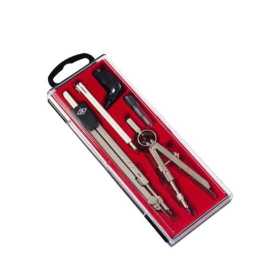 Jakar Student Drawing Set 6-Piece – Geometry Kit with Compass, Extension Arm, Spring Bow, Pen Adaptor & Spare Leads (1048)