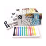 Jakar Artist Soft Pastels & Compressed Charcoal Set – 4 Pack (Black, Grey, Earth Colours & Assorted Pastels)