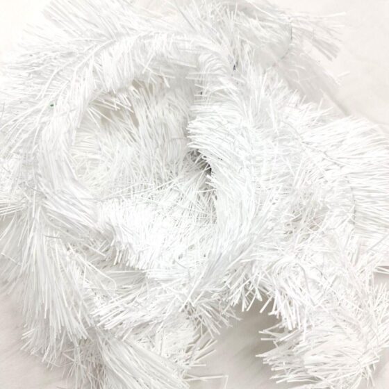 Fine White Tinsel Garland – Perfect for Christmas & Party Decorations