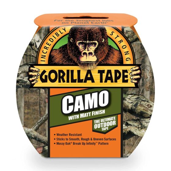 Gorilla Camo Tape Camouflage 48mm x 8.2M – Heavy-Duty, Weather-Resistant Duct Tape with Mossy Oak