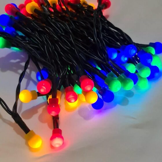 50 LED Multicolour Berry Lights (4.9m) – Battery Fairy Lights for Christmas, Weddings, and Home Decor