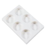 Jakar White Plastic Rectangular Palette – 21.5×14.5x2cm (6603) with 6 Deep Wells for Paint Mixing