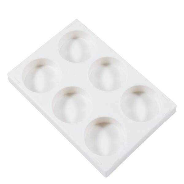 Item0-eJg5Va.jpg Jakar White Plastic Rectangular Palette – 21.5×14.5x2cm (6603) with 6 Deep Wells for Paint Mixing