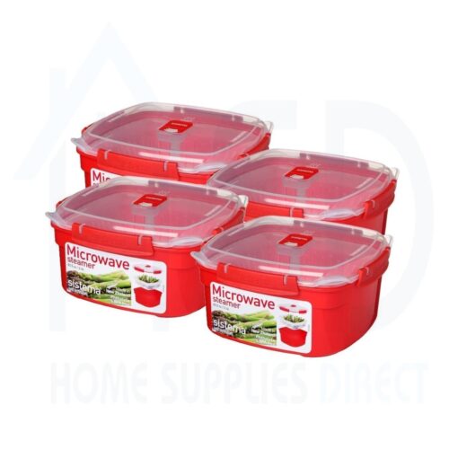 Sistema Microwave (4 Packs) Large Steamer Container - 3.2L | BPA-Free Plastic 6 Sistema Microwave (4 Packs) Large Steamer Container – 3.2L | BPA-Free Plastic