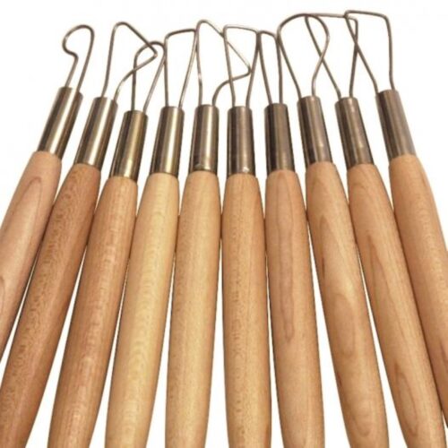 Jakar Modelling Tools, Wooden (6” / 15cm) A Set Of 10 Different Shapes With Stainless Steel Wire On Both Ends