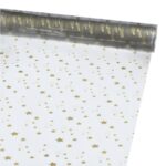 Oasis 40 Micron (80cm x 1M) Winter Spice Gold Stars Folded Cellophane Wrap – Versatile & Recyclable