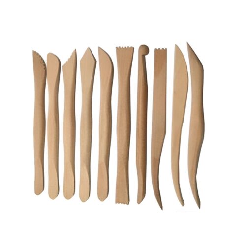 Jakar Modelling Tools, Wooden (6” / 15cm) Set Of 10 Assorted Shapes