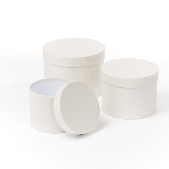 Oasis Round Ivory Cream Hat Boxes Set of 3 – Strong, Waterproof & Recyclable for Floristry Art & Crafts