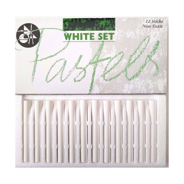 Item0-rWmtys.jpg Jakar White Pastel Set of 12 Sticks – Non-Toxic, Blendable Hard Soft Pastels for Art & Craft (7626)