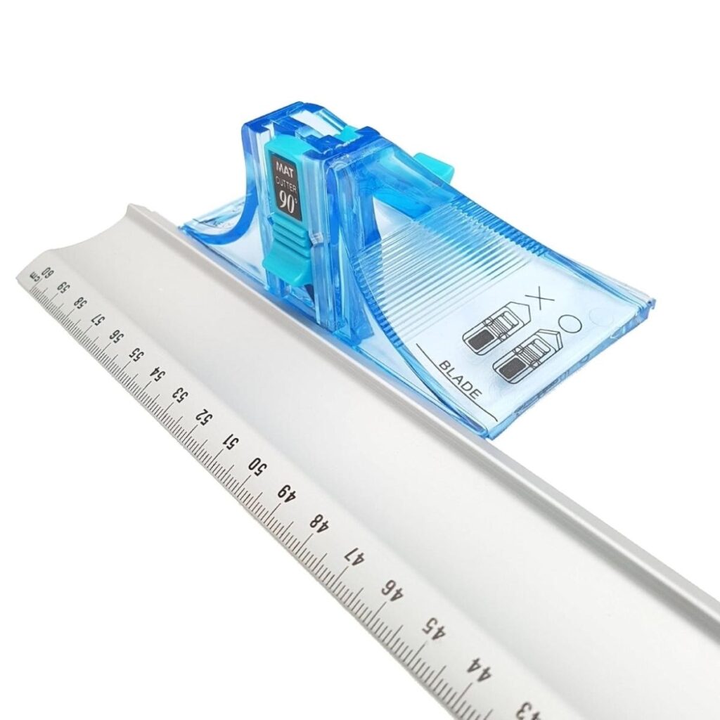 Jakar Mount Cutter & 60cm Aluminium Ruler Set - Spare Blade, 45 Degrees ...