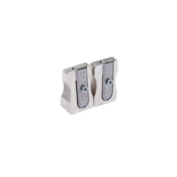 Item0-srrLDe.jpg Jakar Two Single Hole Metal Pencil Sharpener – Wedge Design, Blistercarded (5013-2), Durable & Classic Shape, Ideal for School & Office Use, Artists, Designers & Students