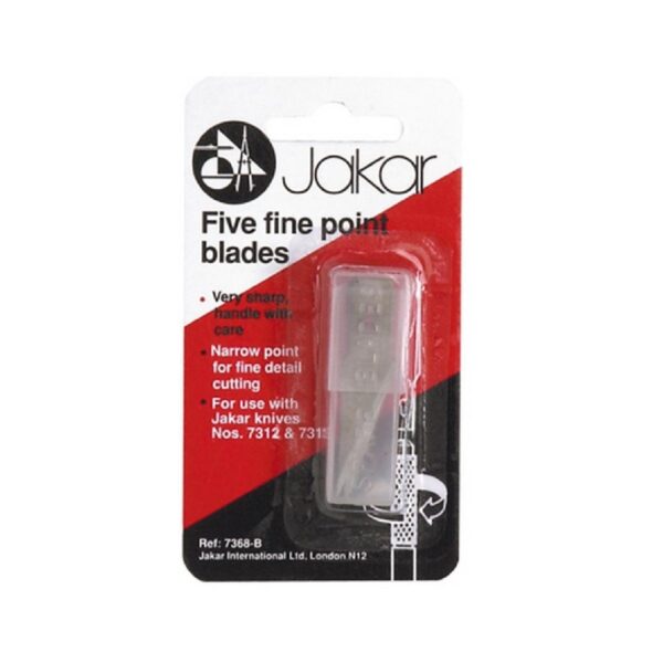 Item0-svTfhy.jpg Jakar Spare Blades (For Ref. 7312 Aluminium Alloy Heavy Duty Knife & Ref. 7313 Hobby Knife Heavy Duty) – Pack of 5 on Blister Card for Durable Cutting (7368-B)