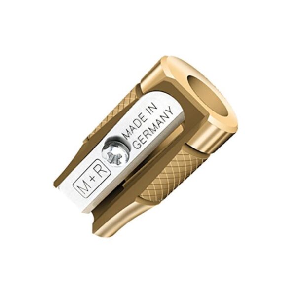 Item0-xWOYEU.jpg Möbius & Ruppert (M+R) Pollux Brass Pencil Sharpener – Concave Long‑Tip Precision